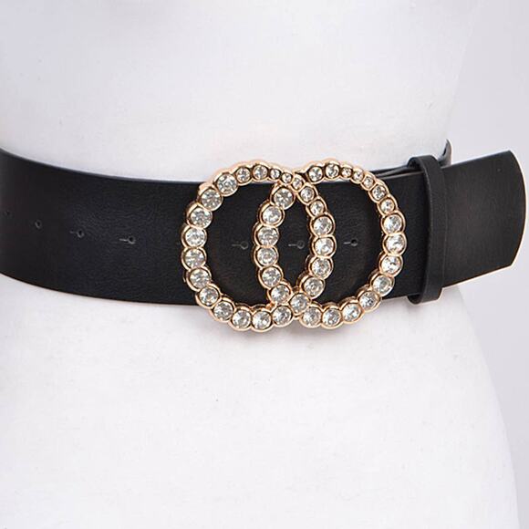 Rhinestone Filled Double Ring Belt main image 4